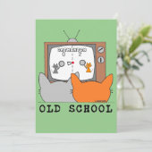 Flat Kaart - OUDE SCHOOL Retro Video Game Cats (Staand voorkant)