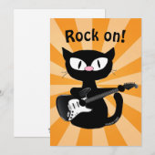 Flat Kaart - Rots op! Guitar Rocker Cat (Voorkant / Achterkant)