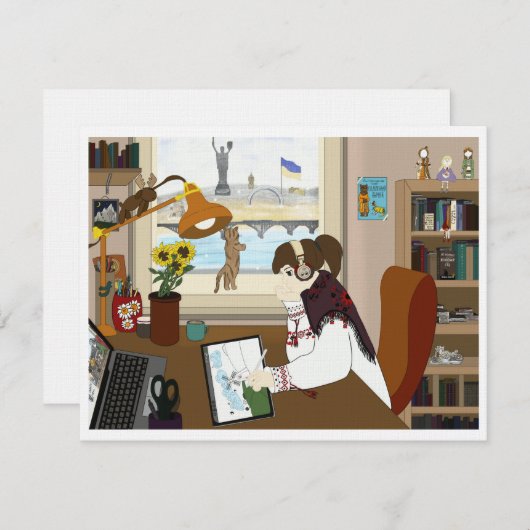 Flat Kaart Ukraine-meisje (Voorkant / Achterkant)