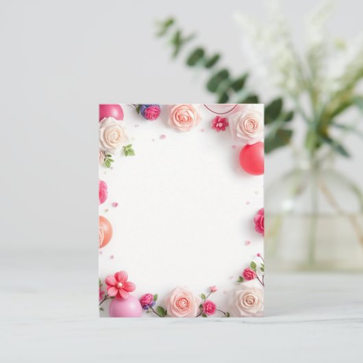 Flat Kaart Verjaardag Kaart Ontwerp (Staand voorkant)