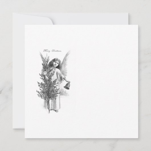 FLAT-KAART: VINTAGE CHRISTMAS ANGEL KAART (Achterkant)