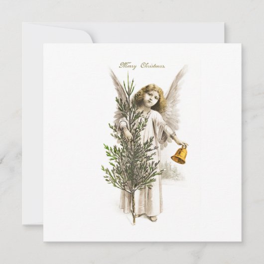 FLAT-KAART: VINTAGE CHRISTMAS ANGEL KAART (Voorkant)