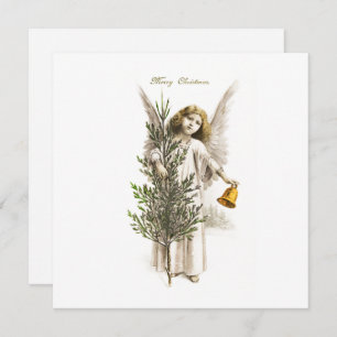 FLAT-KAART: VINTAGE CHRISTMAS ANGEL KAART