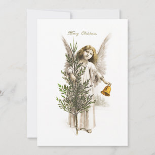 FLAT-KAART: VINTAGE CHRISTMAS ANGEL KAART