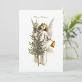 FLAT-KAART: VINTAGE CHRISTMAS ANGEL -  KAART (Staand voorkant)