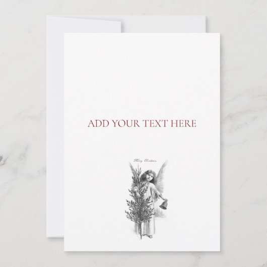FLAT-KAART: VINTAGE CHRISTMAS ANGEL -  KAART (Achterkant)