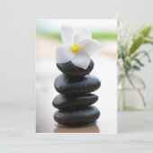 Flat Kaart, Zen Stones, Balans, Meditatie, Wit Bedankkaart (Staand voorkant)