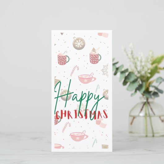 Flat-kerstkaart Bedankkaart (Staand voorkant)