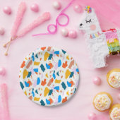 Flat kleurful terrazzo patroon papieren bordje (Feest)