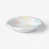 Flat Kleurrijke Oudejaarsavond Party Patroon - Wit Papieren Kommen (Gebogen)