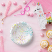 Flat Kleurrijke Oudejaarsavond Party Patroon - Wit Papieren Kommen (Feest)