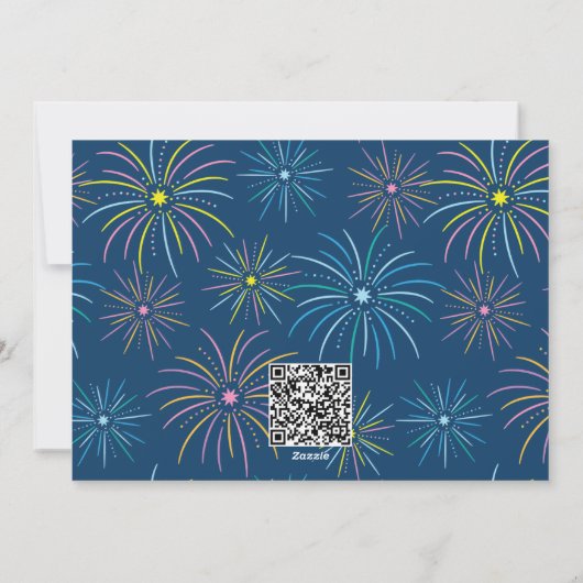 Flat kleurrijke oudejaarsfeest feestdagenkaart (Achterkant)