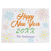 Flat Kleurrijke Oudejaarsfeest - Wit Groot Cadeauzakje (Voorkant)