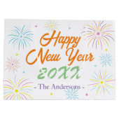 Flat Kleurrijke Oudejaarsfeest - Wit Groot Cadeauzakje (Achterkant)