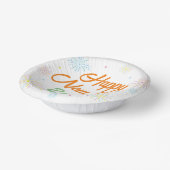 Flat Kleurrijke Oudejaarsfeest - Wit Papieren Kommen (Gebogen)