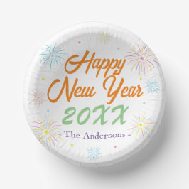 Flat Kleurrijke Oudejaarsfeest - Wit Papieren Kommen