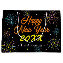 Flat Kleurrijke Oudejaarsfeest - Zwart