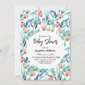 Flat lay baby shower uitnodigingskaart met ontwerp kaart (Voorkant)