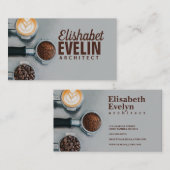 Flat lay fotografie van koffie latte G65 Visitekaartje (Voorkant / Achterkant)