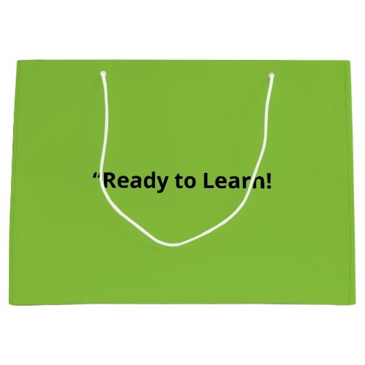 Flat Lime Green Background – School Texture Groot Cadeauzakje (Voorkant)