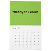 Flat Lime Green Background – School Texture Kalender (Jan 2027)