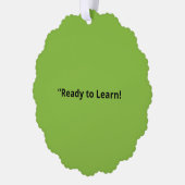 Flat Lime Green Background – School Texture Ornament Kaart (Links)