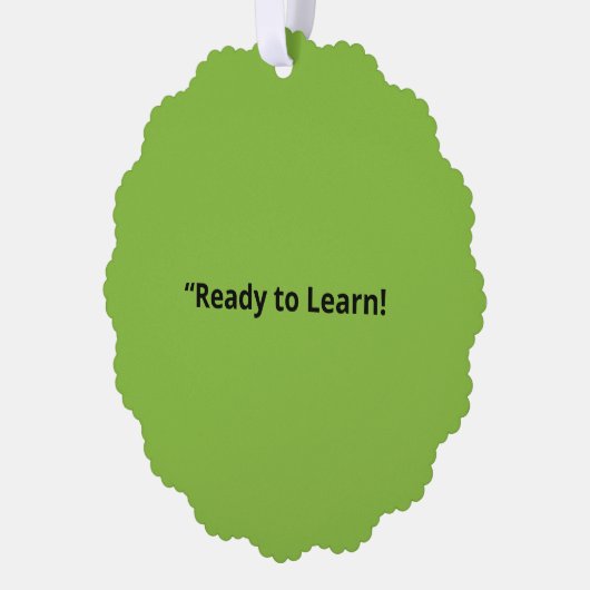 Flat Lime Green Background – School Texture Ornament Kaart (Links)