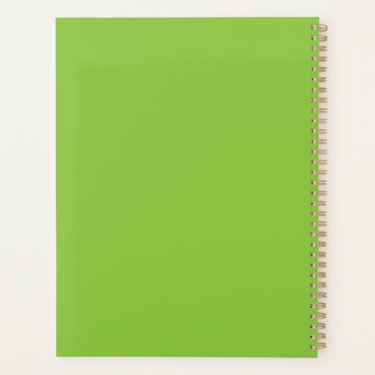 Flat Lime Green Background – School Texture Planner (Achterkant)