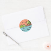 Flat Line Nature Landscape Ronde Sticker (Envelop)
