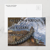 Flat Lizard Briefkaart - Flat Earth Meme (Voorkant / Achterkant)