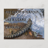 Flat Lizard Briefkaart - Flat Earth Meme (Voorkant)