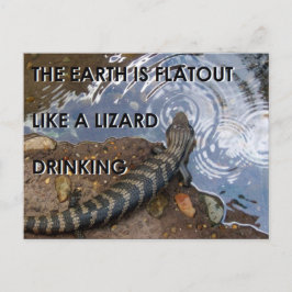 Flat Lizard Briefkaart - Flat Earth Meme