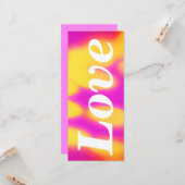 Flat "Love" greeting card. Kaart (Voorkant / Achterkant in situ)