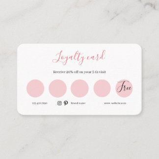 Flat Loyalty, witte en roze Kaart Klantenkaartje