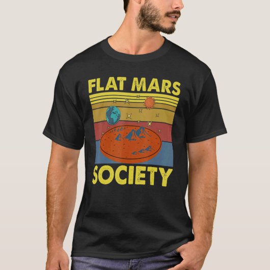Flat Mars Society sinds 2021 ruimte T-shirt (Voorkant)