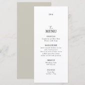 Flat Menu bruiloft Minimalistisch modern. (Voorkant / Achterkant)