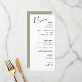 Flat Menu bruiloft Minimalistisch modern.