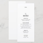 Flat Menu bruiloft Minimalistisch modern. (Voorkant / Achterkant)