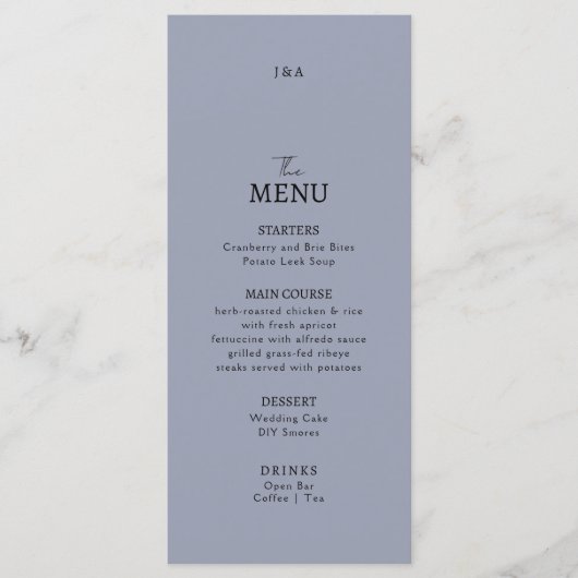 Flat Menu bruiloft Minimalistisch modern. (Voorkant)