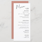 Flat Menu bruiloft Minimalistisch modern. (Voorkant / Achterkant)