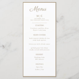 Flat Menu bruiloft Minimalistisch modern.