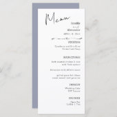 Flat Menu bruiloft Minimalistisch modern. (Voorkant / Achterkant)