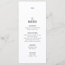 Flat Menu bruiloft Minimalistisch modern.