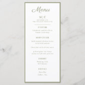 Flat Menu bruiloft Minimalistisch modern. (Voorkant)