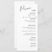 Flat Menu bruiloft Minimalistische moderne kalligr (Voorkant / Achterkant)