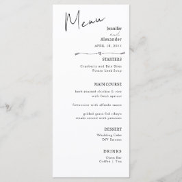 Flat Menu bruiloft Minimalistische moderne kalligr