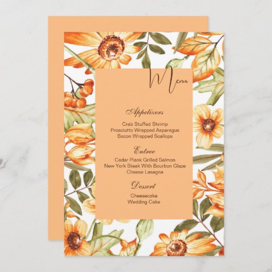 Flat Menu Kaart-Autumn (Voorkant / Achterkant)