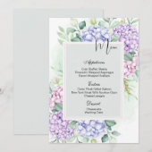 Flat Menu Kaart-Hydrangeas (Voorkant / Achterkant)