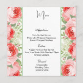Flat Menu Kaart-roze rozen (Voorkant)