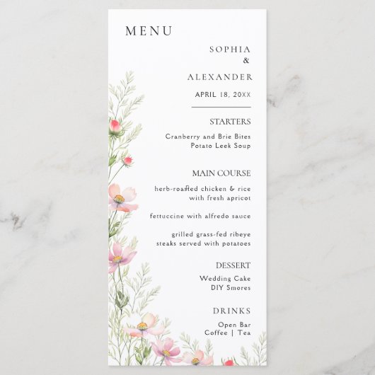 Flat Menu Minimalistische moderne kalligrafie, bru (Voorkant)